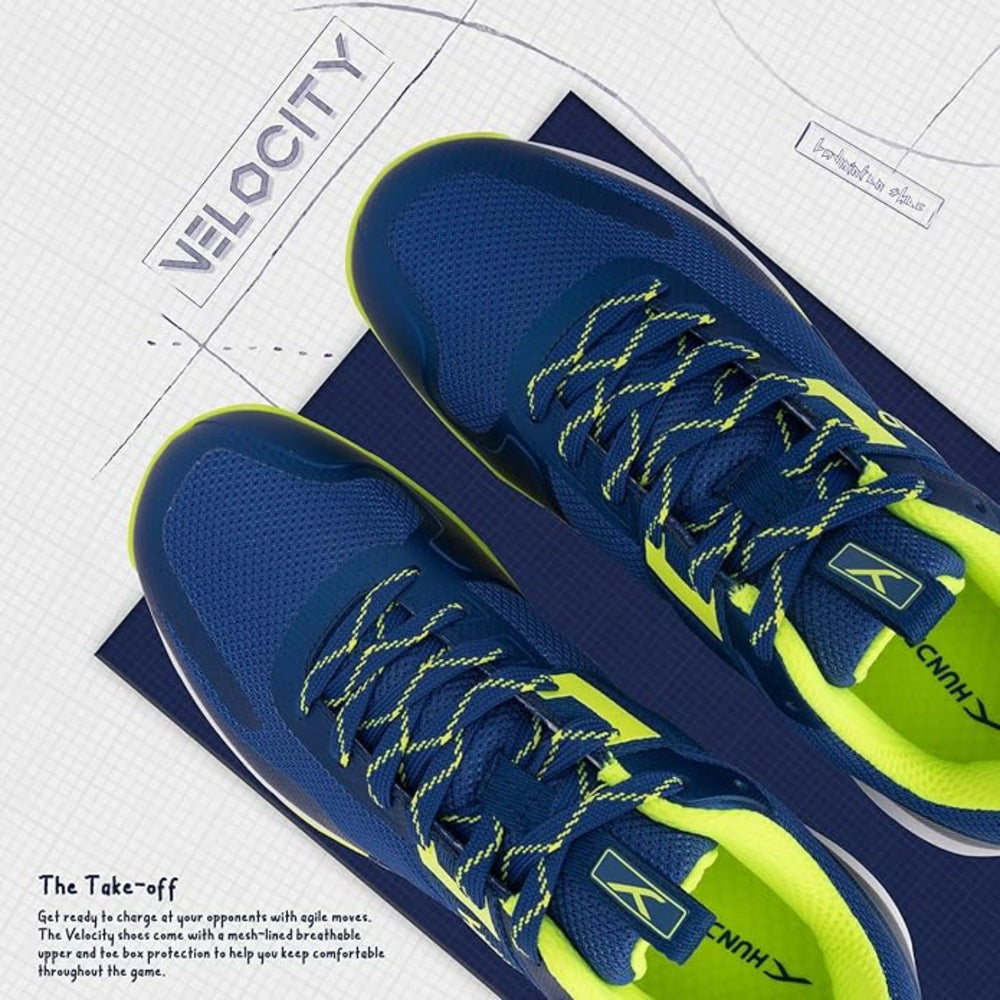 HUNDRED Velocity Non-Marking Badminton Shoes | Lightweight Indoor Sports Shoes for Badminton, Squash, Volleyball, Table Tennis & Basketball - Best Price online Prokicksports.com