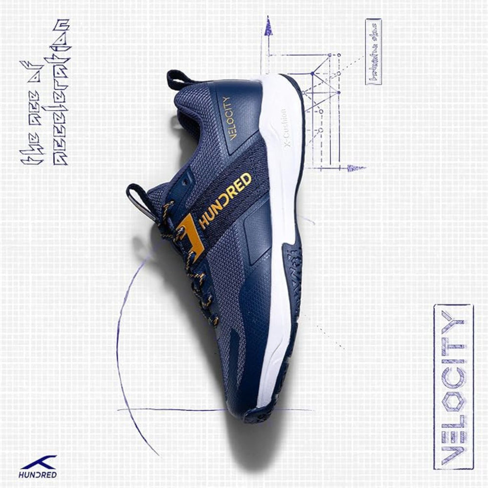 HUNDRED Velocity Non-Marking Badminton Shoes | Lightweight Indoor Sports Shoes for Badminton, Squash, Volleyball, Table Tennis & Basketball - Best Price online Prokicksports.com