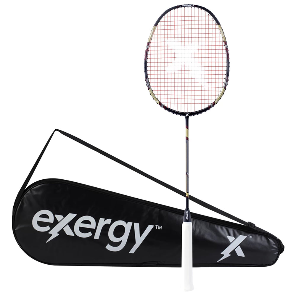 Exergy Hurricane Badminton Racket - Lightweight 77g, 32 lbs Tension, Pre-Strung with Full Cover - Best Price online Prokicksports.com