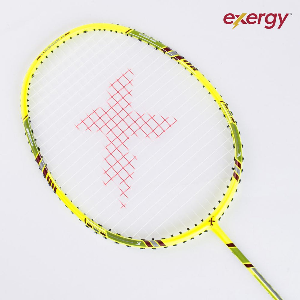 Exergy Hurricane Badminton Racket - Lightweight 77g, 32 lbs Tension, Pre-Strung with Full Cover - Best Price online Prokicksports.com