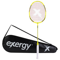 Exergy Hurricane Badminton Racket - Lightweight 77g, 32 lbs Tension, Pre-Strung with Full Cover - Best Price online Prokicksports.com