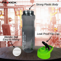 Prokick Sports Shaker Bottle with Mixer Ball, Hydra - 600ml - Best Price online Prokicksports.com