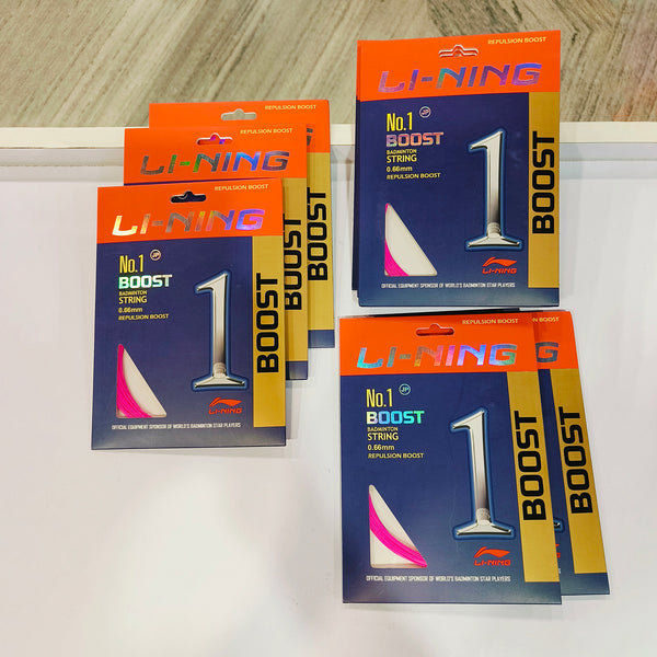 Li-Ning No 1 Boost Professional Badminton String – Assorted Colors (Pack of 50) | Premium Power & Durability for Competitive Play