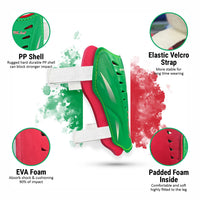 Vector X Italy Shin Pad for Football with Lightweight Hard Shell, Cushioned Foam Lining, Adjustable Straps, Ergonomic Fit – Ideal for Match & Training - Best Price online Prokicksports.com