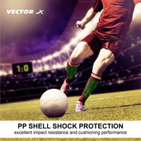 Vector X Italy Shin Pad for Football with Lightweight Hard Shell, Cushioned Foam Lining, Adjustable Straps, Ergonomic Fit – Ideal for Match & Training - Best Price online Prokicksports.com