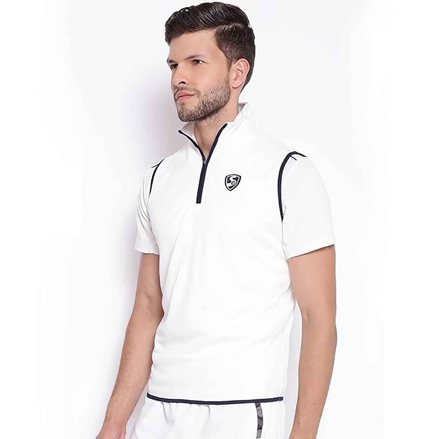 SG Icon Sleeveless White Cricket Sweater – Comfortable Lightweight Match Sweater for Warmth, Flexibility, and Classic Look in All Weather Conditions - Best Price online Prokicksports.com
