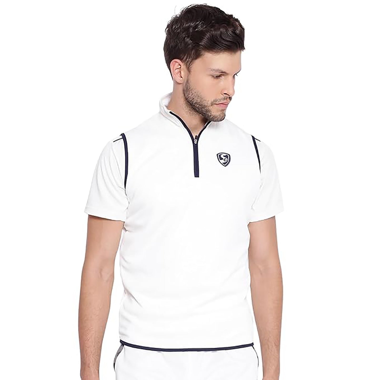SG Icon Sleeveless White Cricket Sweater – Comfortable Lightweight Match Sweater for Warmth, Flexibility, and Classic Look in All Weather Conditions - Best Price online Prokicksports.com