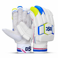 DSC Intense Fury Right Hand Batting Gloves – White Black Lime Cricket Gloves with Maximum Protection, Grip, Comfort for Professional & Club Cricketers - Best Price online Prokicksports.com