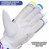 DSC Intense Fury Right Hand Batting Gloves – White Black Lime Cricket Gloves with Maximum Protection, Grip, Comfort for Professional & Club Cricketers - Best Price online Prokicksports.com