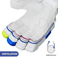 DSC Intense Fury Right Hand Batting Gloves – White Black Lime Cricket Gloves with Maximum Protection, Grip, Comfort for Professional & Club Cricketers - Best Price online Prokicksports.com