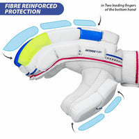 DSC Intense Fury Right Hand Batting Gloves – White Black Lime Cricket Gloves with Maximum Protection, Grip, Comfort for Professional & Club Cricketers - Best Price online Prokicksports.com