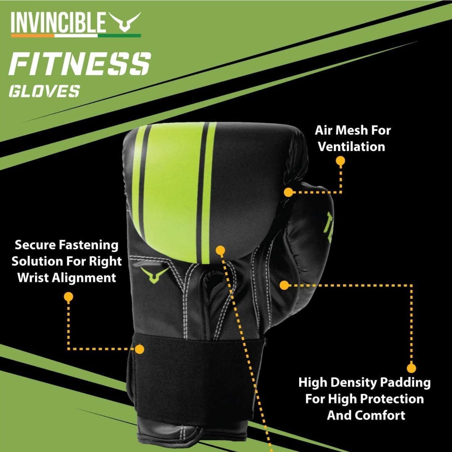 Invincible Tejas Boxing Gloves for Men & Women | Synthetic Leather | Fitness Training | Hook & Loop Closure (8/10/12/14/16 oz) - Best Price online Prokicksports.com