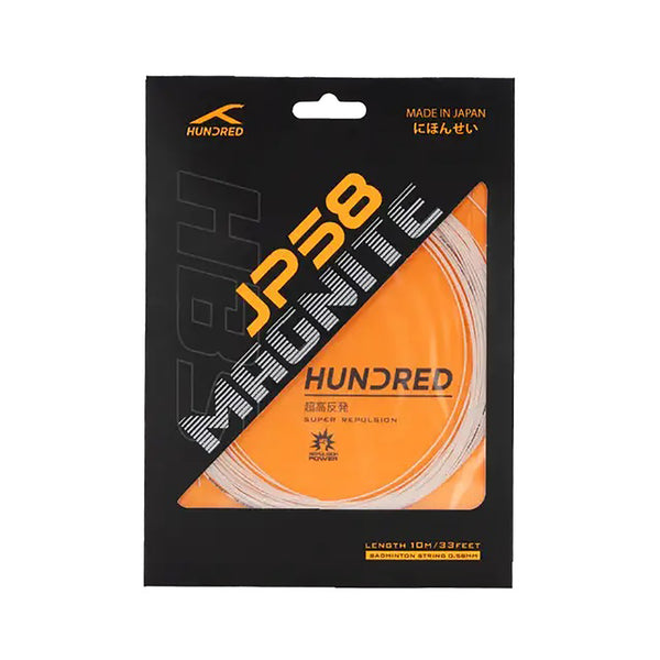 HUNDRED JP 58 Magnite Badminton String 0.65mm – Lightweight High-Speed Repulsion String for Quick Drives, Control, and Aggressive Badminton Players