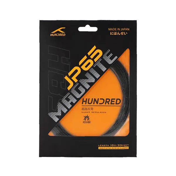 HUNDRED JP 65 Magnite Badminton String 0.65mm – Ultra-Thin High Repulsion Control String for Speed, Spin, and Aggressive Power Players