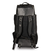 SG KLR Wheelie Duffle Cricket Kit Bag – Black Large Gear Bag with Trolley Wheels for Club Players, Travel Friendly and Durable Design - Best Price online Prokicksports.com