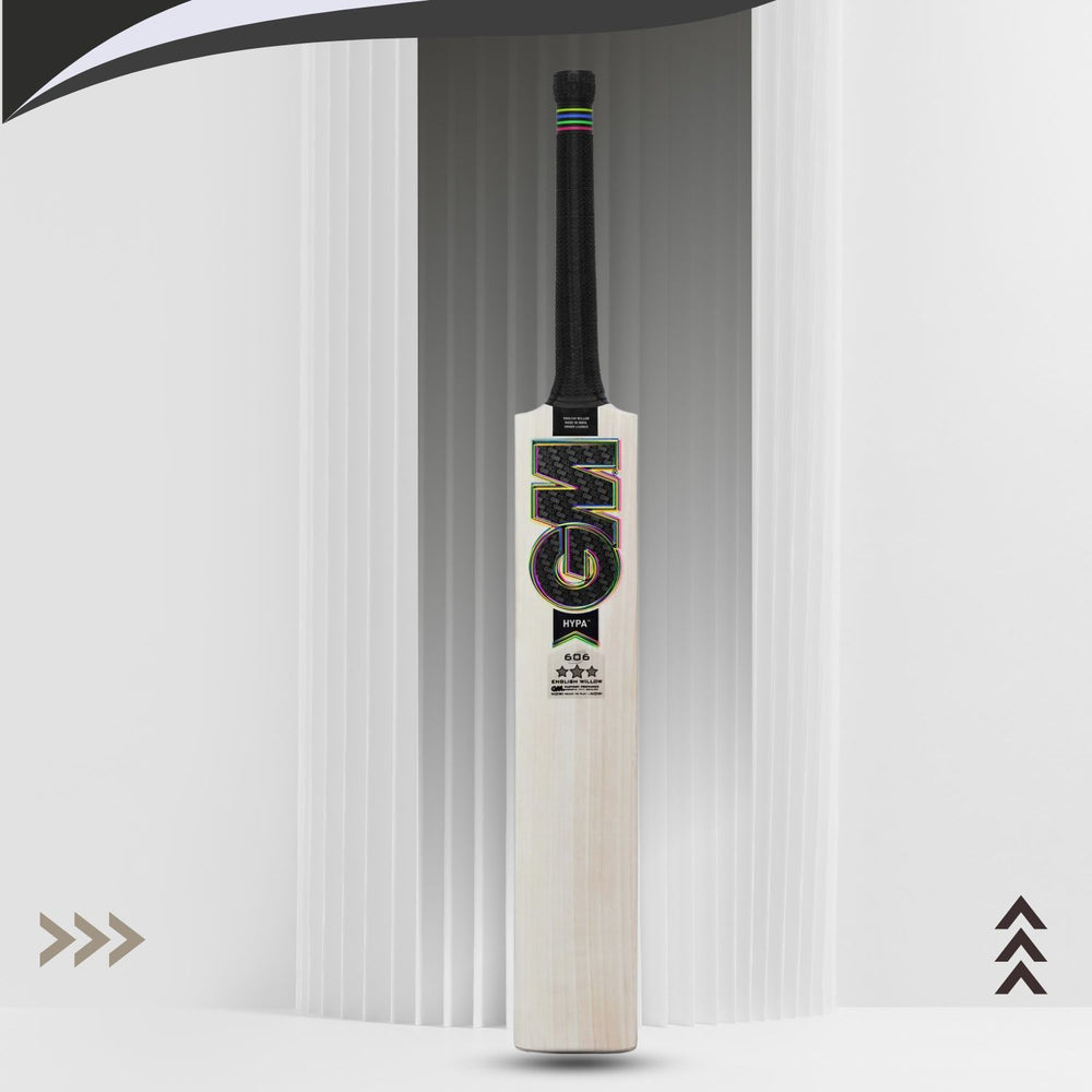 GM Hypa 606 English Willow Cricket Bat – SH Mens | Grade 3 Willow, Powerarc Bow, F4.5 Face Profile, L555 Blade, Hypa Grip | Balanced Power, Massive Edges