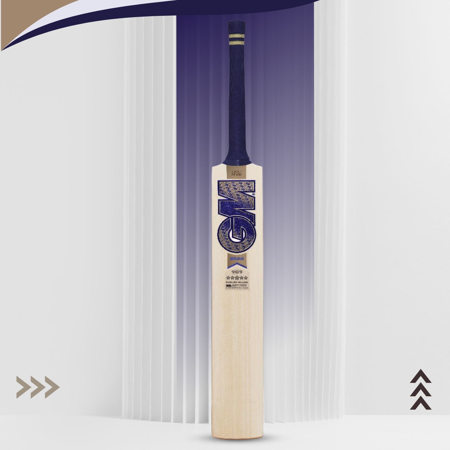 GM Brava 909 English Willow Cricket Bat – SH Mens | Grade 1 Willow, Massive Edges, PowerArc Bow, F2 Face Profile | Knocked-In, Pro-Lite Grip & Toe Protection | Buy GM Brava 909 Cricket Bat India Online for Advanced Players - Best Price online Prokicksports.com