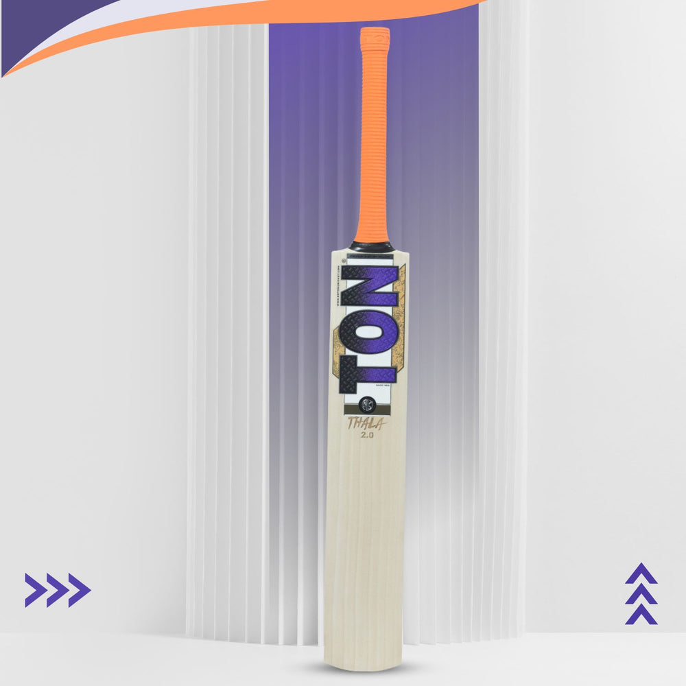 SS TON Thala 2.0 English Willow Cricket Bat – Short Handle, Grade 2 Air‑Dried Willow, Massive Concave TON Edges, Thick Spine & Toe