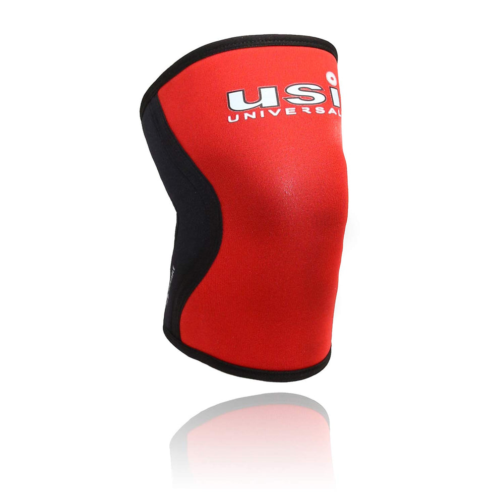 USI Universal KS7 Knee Sleeves Red/Black – Medium Compression Support for Weightlifting, Squats, CrossFit, Powerlifting & Gym Knee Protection