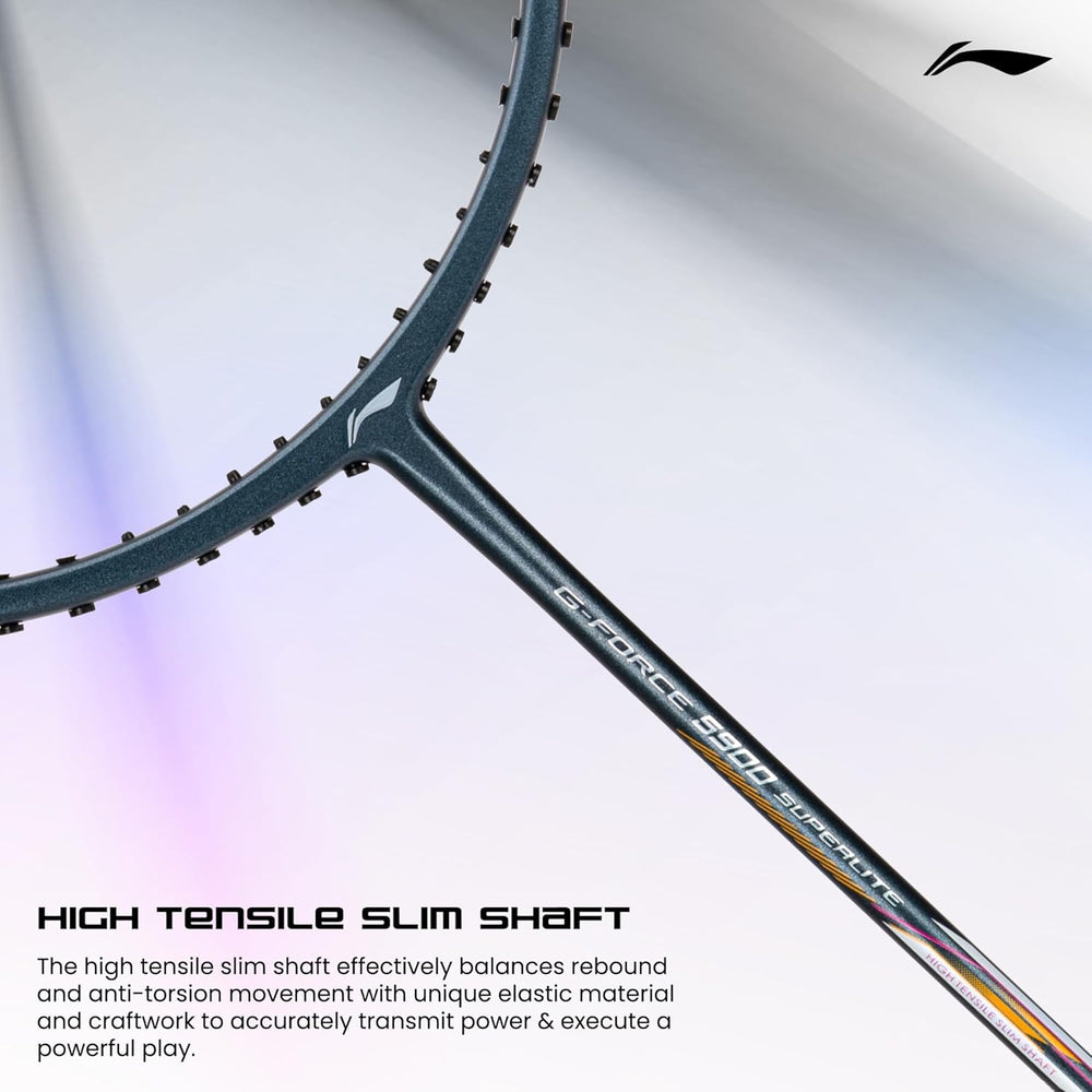 Li-Ning G-Force 5900 Superlite Badminton Racket | Ultra-Light 5U6 | Unstrung Racquet with Superior Control & Power