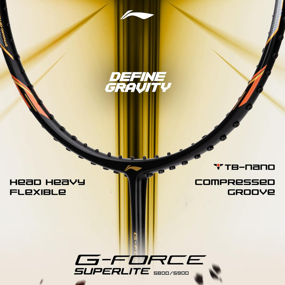 Li-Ning G-Force 5900 Superlite Badminton Racket | Ultra-Light 5U6 | Unstrung Racquet with Superior Control & Power