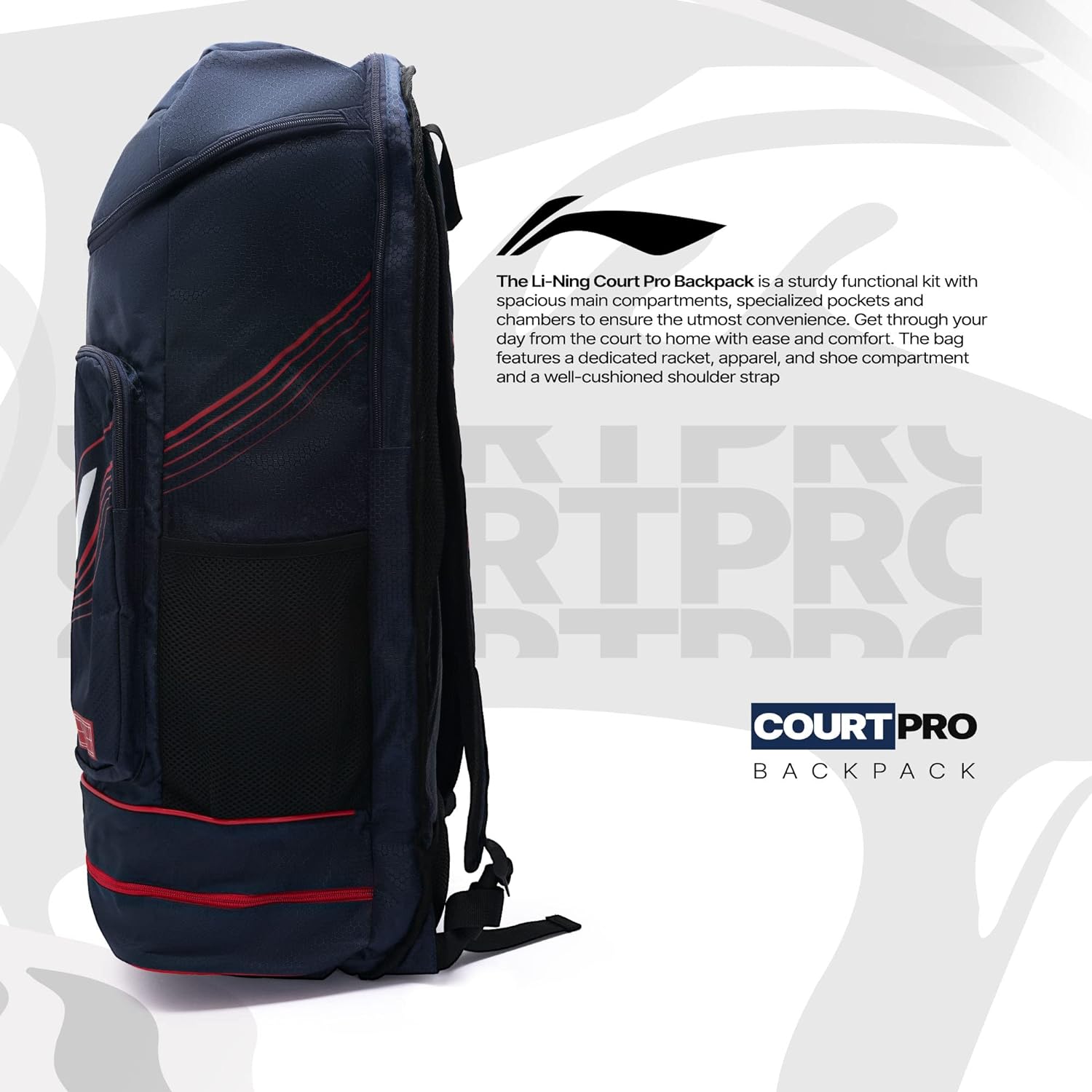 Li-Ning ABSS321 Court Pro Long Badminton Backpack, Red - Best Price online Prokicksports.com