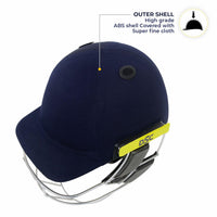 DSC Avenger Pro 2.0 Cricket Helmet (Small, Navy) – High-Grade ABS Shell Helmet with Fixed Grill, Neck Guard & Dual Retention System
