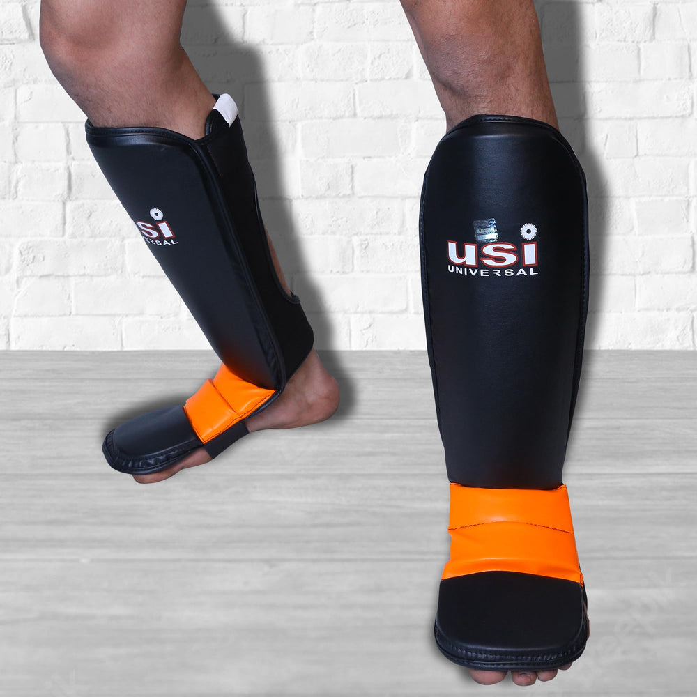 USI Universal 850MA Shin Pads | Lightweight PU Construction & Neoprene Strap Closure for Muay Thai & MMA - Best Price online Prokicksports.com