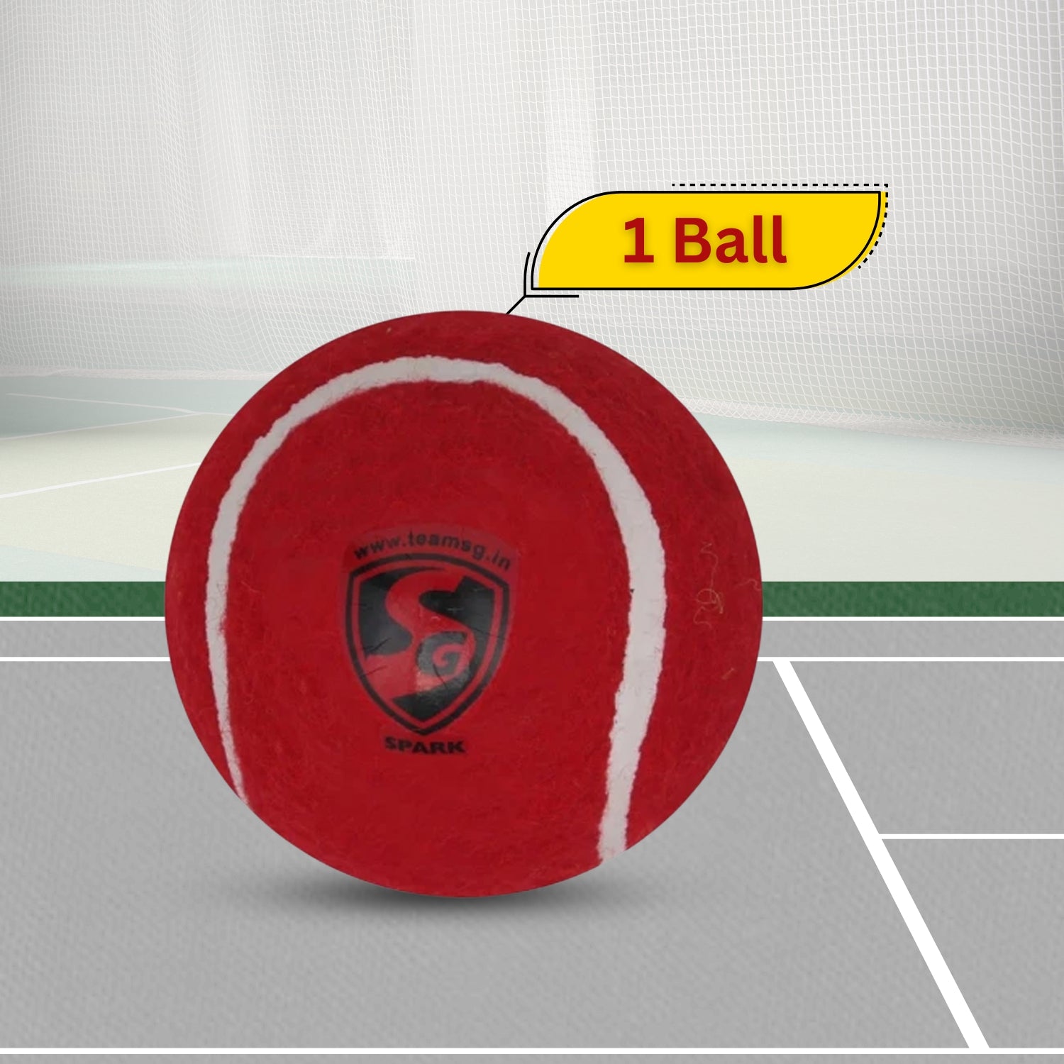 SG Spark Heavy Weight Cricket Tennis Ball, 1Pc - Red - Best Price online Prokicksports.com