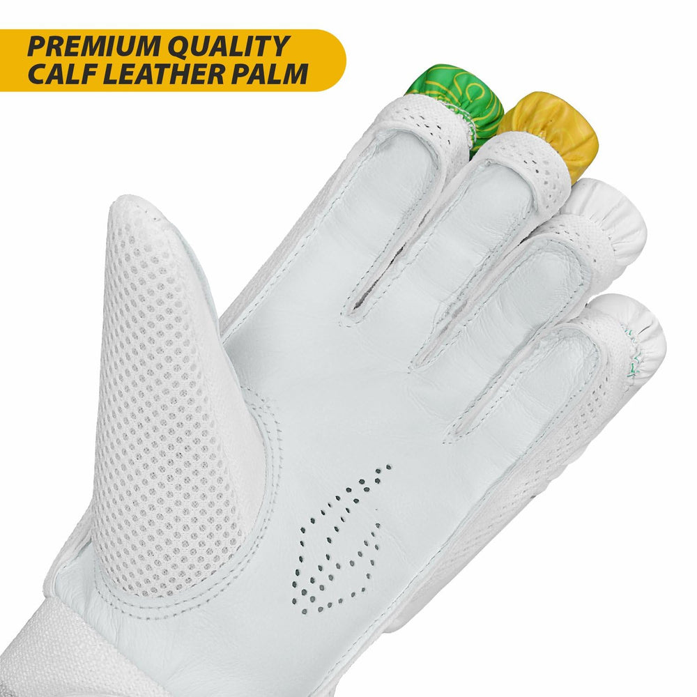 DSC Intense Attitude Cricket Batting Gloves (Men's Size, Left Hand ) – Lightweight Multi-Flex Finger Roll Protection with Cotton & Leather Palm