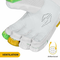 DSC Intense Attitude Cricket Batting Gloves (Men's Size, Left Hand ) – Lightweight Multi-Flex Finger Roll Protection with Cotton & Leather Palm