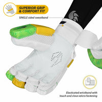 DSC Intense Attitude Cricket Batting Gloves (Men's Size, Left Hand ) – Lightweight Multi-Flex Finger Roll Protection with Cotton & Leather Palm