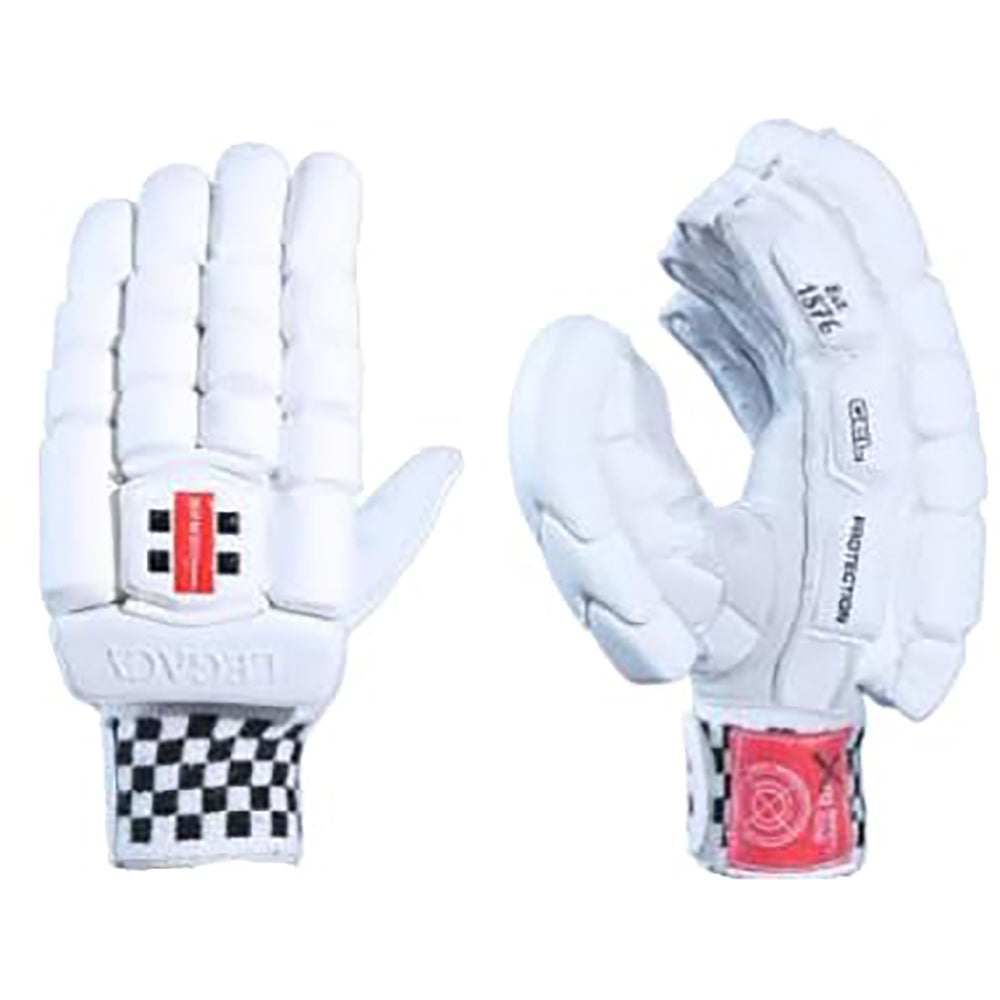 Gray Nicolls GN 10 Legacy RH Batting Gloves White – Premium Cricket Gloves with Finger Protection, Superior Grip & Breathable Mesh for Match Use