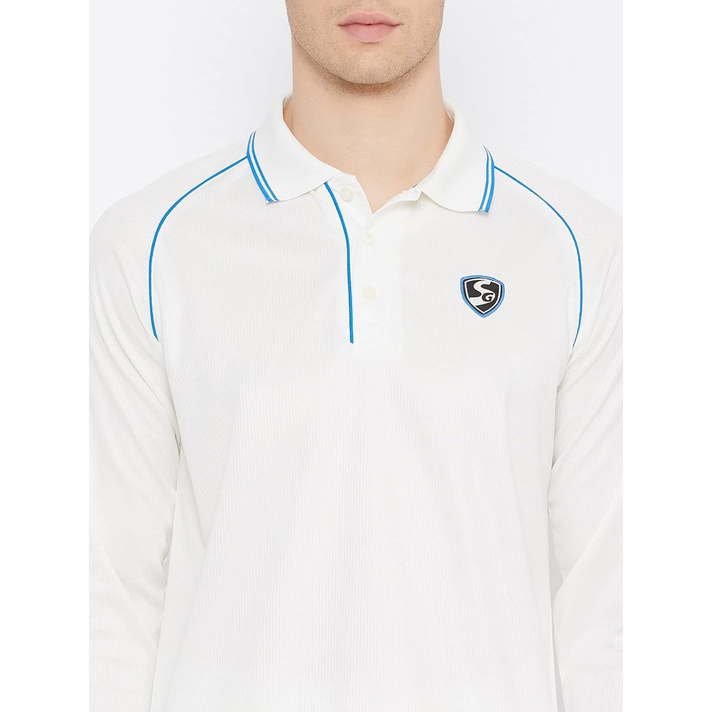 SG Legend Full Sleeves Cricket T-shirt – White Lightweight Polyester Shirt with Breathable Fabric, Comfortable Fit, and Moisture-Wicking for Match or Practice - Best Price online Prokicksports.com