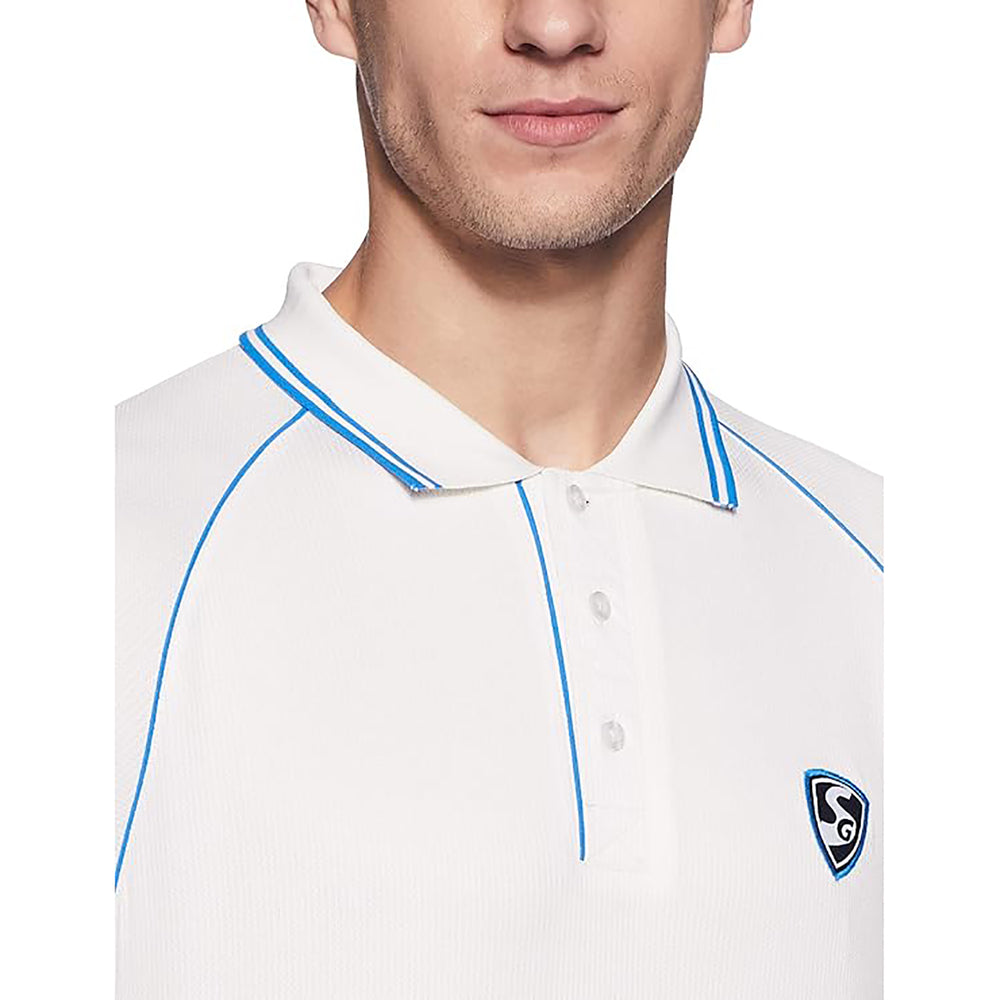 SG Legend Half Sleeves Cricket T-shirt – Lightweight White Polyester Jersey with Breathable Moisture-Wicking Fabric, Comfortable Fit for Match and Practice Use - Best Price online Prokicksports.com
