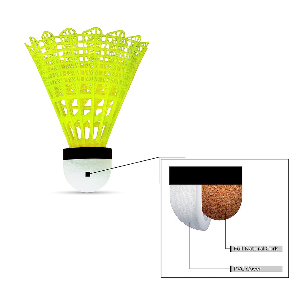Li-Ning Bolt Gold Nylon Shuttlecock, Yellow (6 in 1) - Best Price online Prokicksports.com