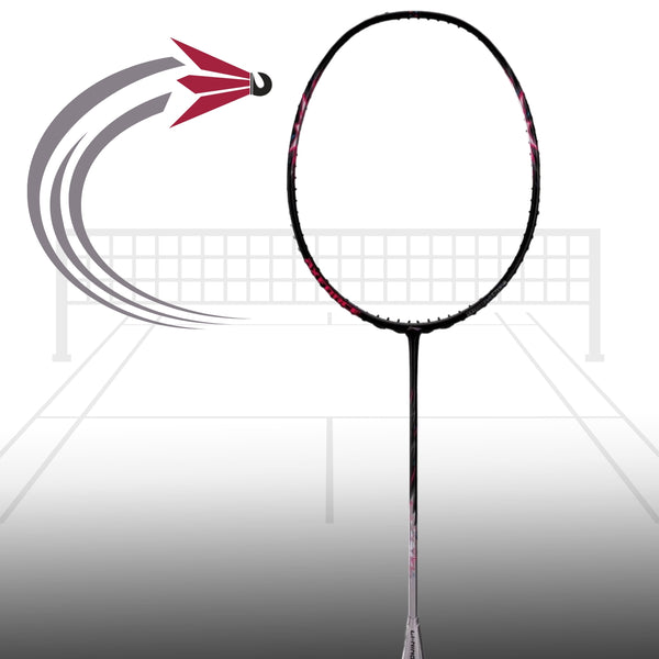 Li-Ning Axforce Big Bang Unstrung Badminton Racquet, Black/Neon Iridescent Pink