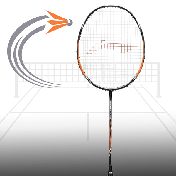 Li-Ning Bladex 200 R-Series Strung Badminton Racquet, Black/Orange (4UIG6)