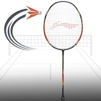 Li-Ning Bladex 200 R-Series Strung Badminton Racquet, Charcoal/Red (4UIG6) - Best Price online Prokicksports.com