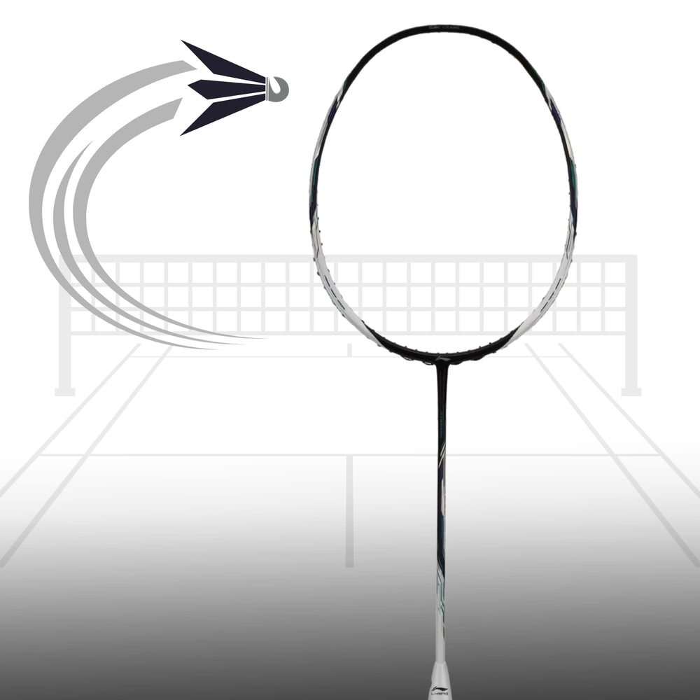 Li-Ning Tectonic 9 Badminton Racquet, Black/White - 79 Grams (5U)