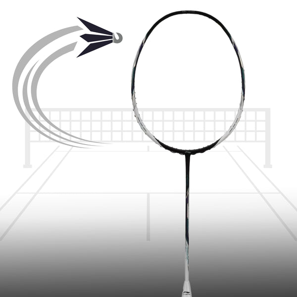 Li-Ning Tectonic 9 Badminton Racquet, Black/White - 79 Grams (5U)