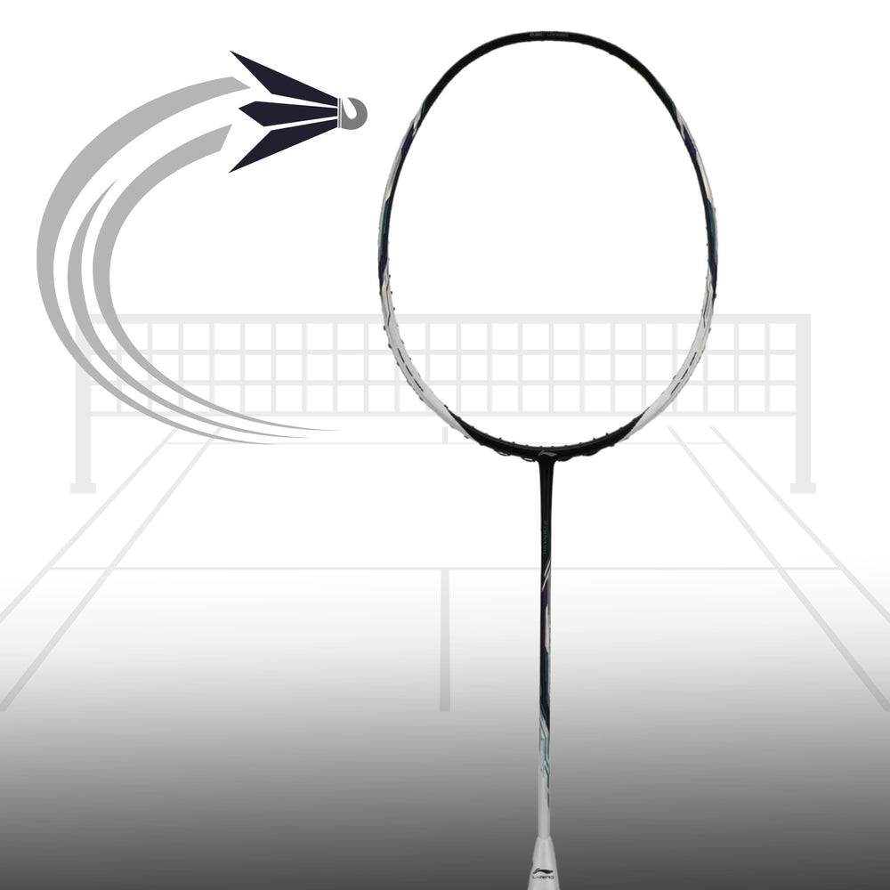 Li-Ning Tectonic 9 Badminton Racquet, Black/White - 83 Grams (4U)