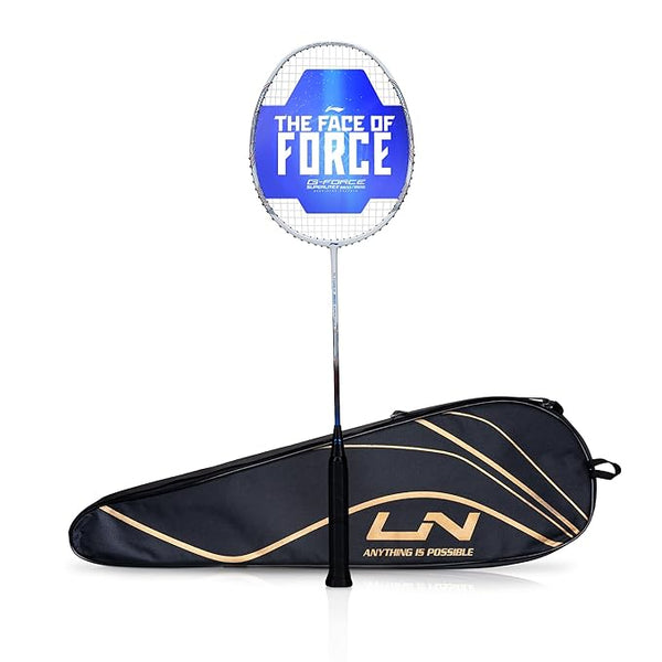 Li-Ning G-Force 3900 Superlite II Carbon-Fiber Strung Badminton Racquet – Lightweight Professional Racket with Free Full Cover
