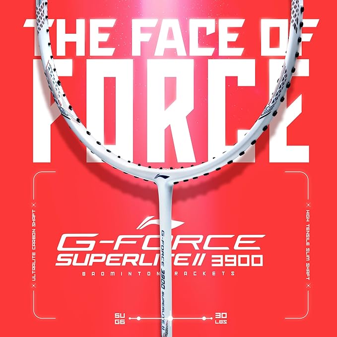 Li-Ning G-Force 3900 Superlite II Carbon-Fiber Strung Badminton Racquet – Lightweight Professional Racket with Free Full Cover - Best Price online Prokicksports.com