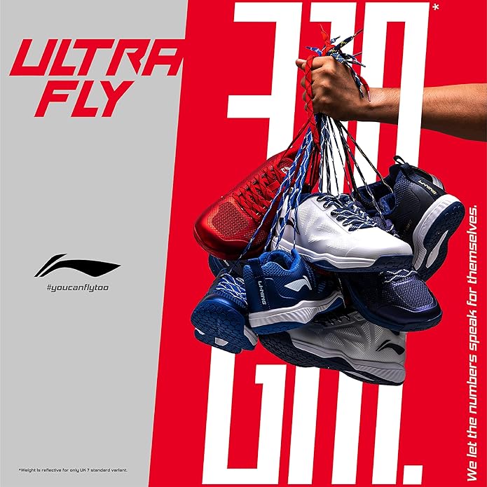 Li-Ning Ultra Fly Badminton Court Shoes – Navy Gold, Size 11 UK | Lightweight, Durable, and High-Performance Shoes for Superior Grip and Comfort - Best Price online Prokicksports.com