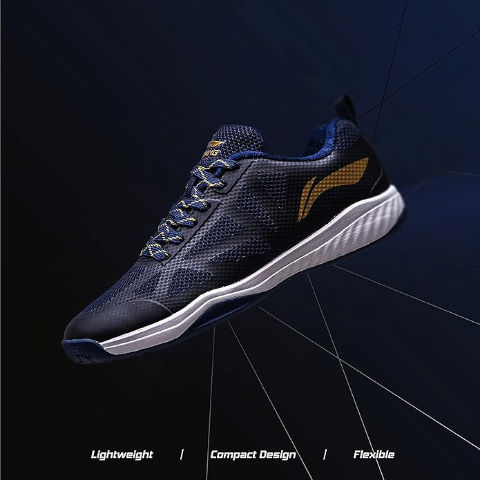 Li-Ning Ultra Fly Badminton Court Shoes – Navy Gold, Size 11 UK | Lightweight, Durable, and High-Performance Shoes for Superior Grip and Comfort - Best Price online Prokicksports.com