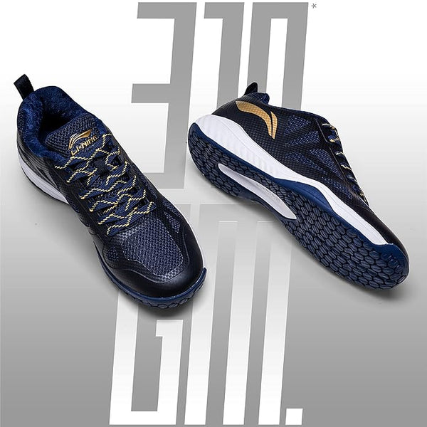 Li-Ning Ultra Fly Badminton Court Shoes – Navy Gold, Size 11 UK | Lightweight, Durable, and High-Performance Shoes for Superior Grip and Comfort
