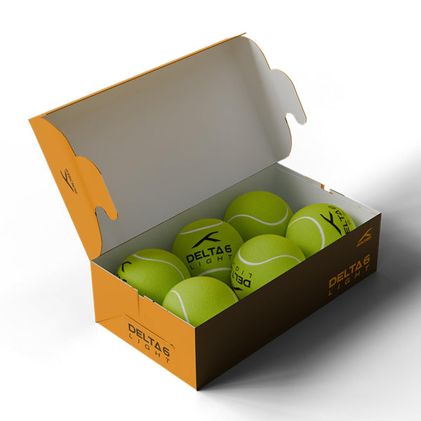 Hundred Delta 6 Light Cricket Tennis Balls – Neon Yellow Practice Balls Pack of 6 for Gully Cricket, Nets & Soft Ball Matches