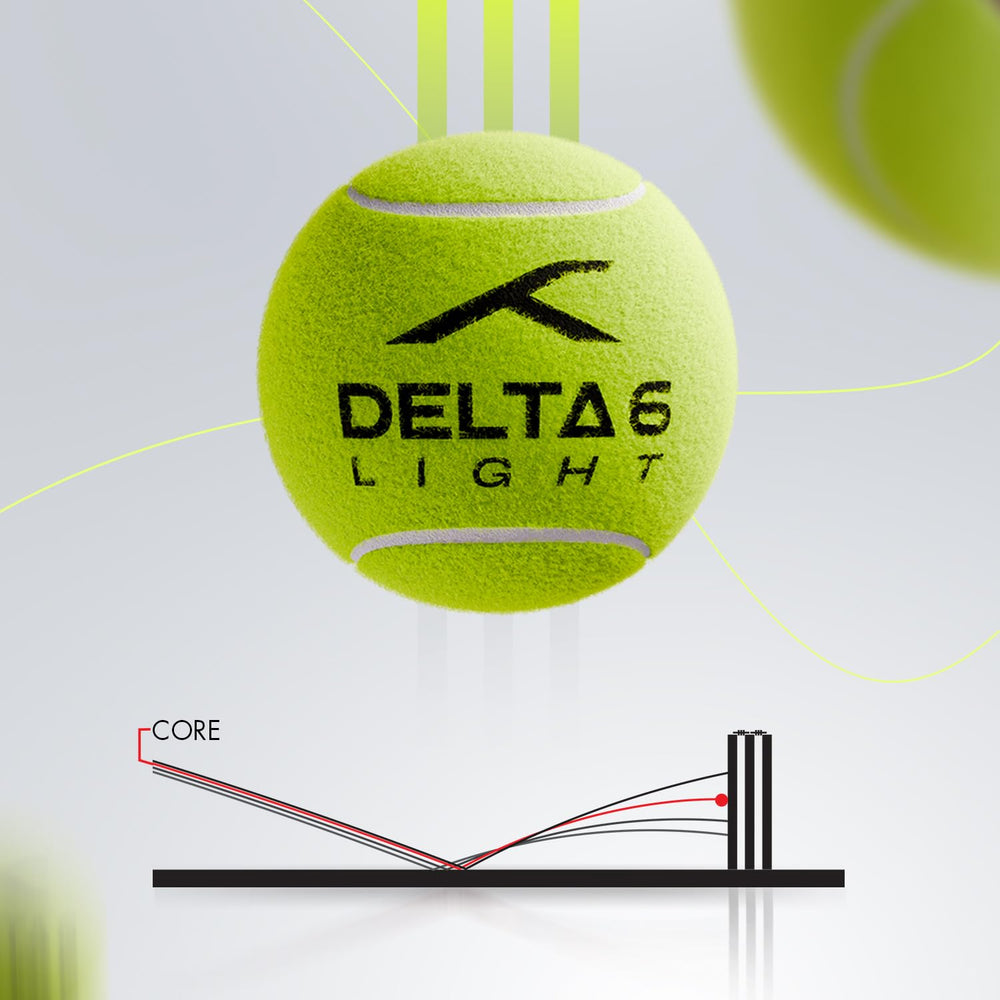 Hundred Delta 6 Light Cricket Tennis Balls – Neon Yellow Practice Balls Pack of 6 for Gully Cricket, Nets & Soft Ball Matches - Best Price online Prokicksports.com