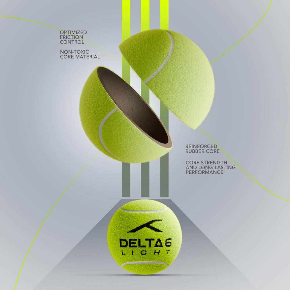 Hundred Delta 6 Light Cricket Tennis Balls – Neon Yellow Practice Balls Pack of 6 for Gully Cricket, Nets & Soft Ball Matches - Best Price online Prokicksports.com